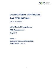 Occupational Certificate: Tax Technician .